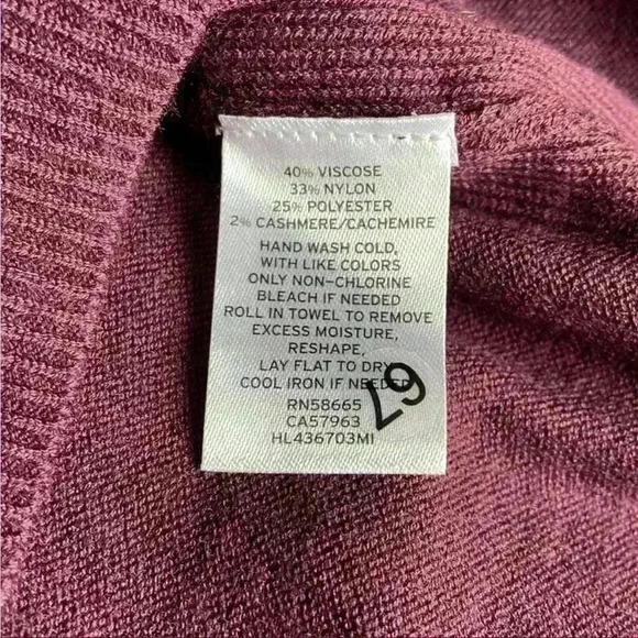 Chelsea28 Oversize V-Neck High/Low Sweater in Burgandy Stem Size XXS NWT - Picture 9 of 9